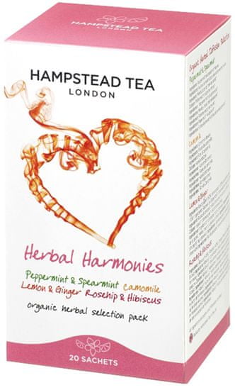 Hampstead Tea London BIO gyógynövény és gyümölcstea válogatás, 4x 20 db