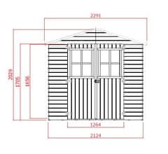 SOLID fából készült kerti ház SOLID EVA 229 x 194 cm (P851) set