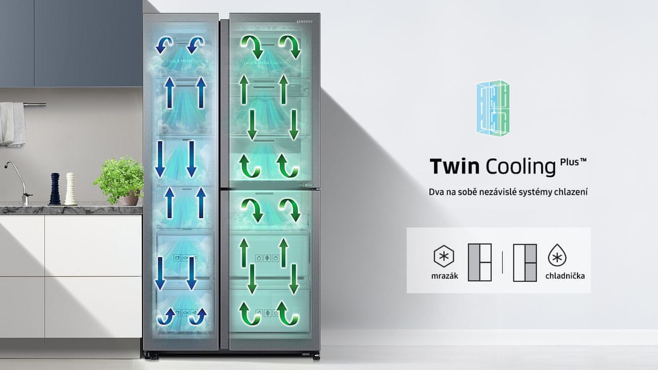 Samsung RS68N8231S9/EF amerikai hűtőszekrény Twin Cooling Plus technológia