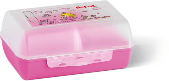 TEFAL VARIOBOLO CLIPBOX uzsonnás doboz rózsaszín/áttetsző-hercegnő K3160214