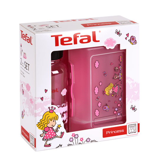 TEFAL KIDS készlet műanyag doboz + tritan üveg 0,4 L rózsaszín hercegnő K3169114
