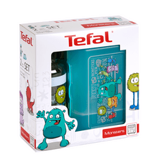 TEFAL KIDS készlet műanyag doboz + tritan üveg 0,4 L türkiz-szörny K3169214