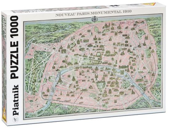 Piatnik Párizs, 1910, térkép 1000 db-os Puzzle