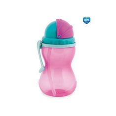 Canpol babies Szívószállal ellátott sport palack, 370 ml, Rózsaszín