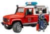 BRUDER 2596 Land Rover tűzoltóság figurával