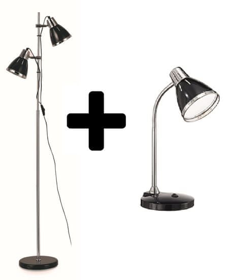 Ideal Lux Állólámpa Elvis fekete + asztali lámpa ajándék