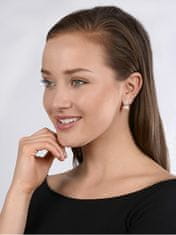 JwL Luxury Pearls Ezüst fülbevaló lazac színű igazgyöngykel és kristállyal 2 az 1-ben JL0216