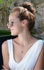 Levien Csodálatos nyaklánc és fülbevaló szett Chaton Wave Fern Green