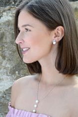 JwL Luxury Pearls Gyönyörű fülbevaló igazgyönggyel és kristályokkal  JL0430
