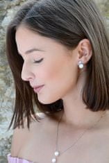 JwL Luxury Pearls Gyönyörű fülbevaló igazgyönggyel és kristályokkal  JL0430