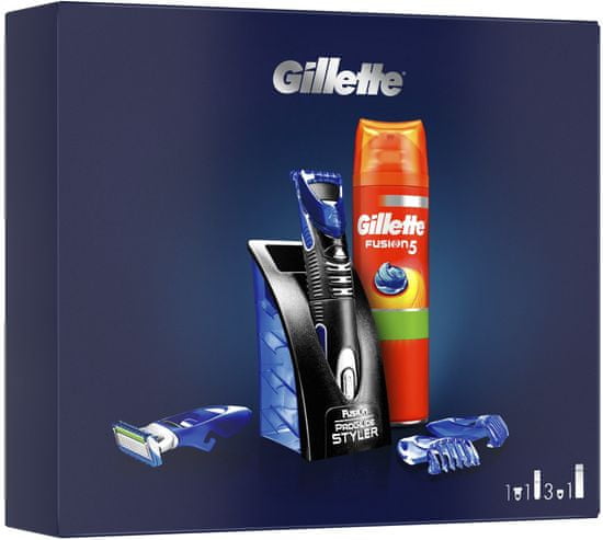 Gillette Többfunkciós Styler + Fusion5 Sensitive Gel borotvazselé, szett