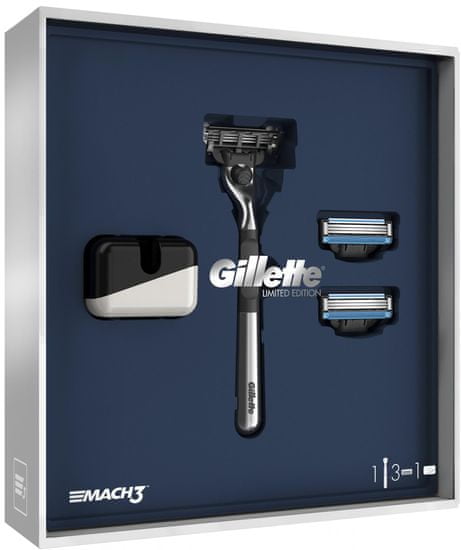 Gillette Mach3 borotvával + Borotvaállvány ajándékcsomagolásban