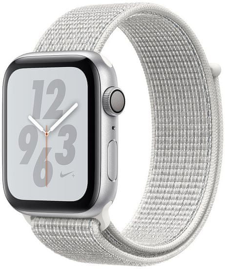 Apple Watch Nike+ Series 4, 40mm, szürke alumínium tok / fehér felhúzható szíj