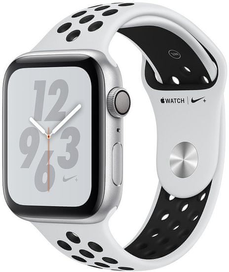 Apple Watch Nike+ Series 4, 44mm, tok ezüst alumíniumból/platina-fekete szíj