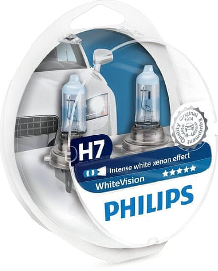PHILIPS WhiteVision H7 Autó izzó 12V, 55 W, 2 db
