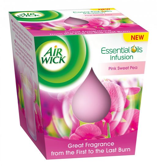 Air wick Essential Oils Infusion gyertya - A földközi-tenger rózsaszín virágai 150g