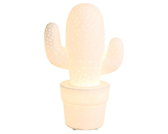 Kaemingk "Kaktusz" porcelán asztali lámpa, 12x19x29,5cm