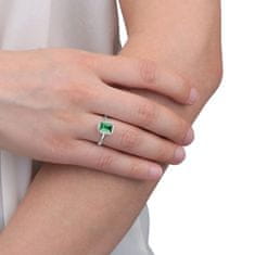 Morellato Csillogó ezüst gyűrű zöld kővel Tesori SAIW76 (Kerület 52 mm)