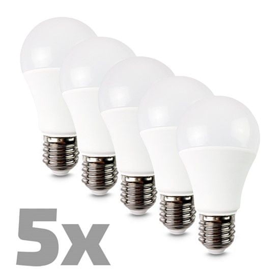 Solight LED izzó 5-pack, klasszikus forma, 12 W, E27, 3000K, 270°, 980 lm, 5 darabos csomagolás