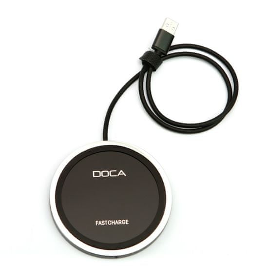 DOCA Technology Co. Vezeték nélküli QI töltő, QC, fekete
