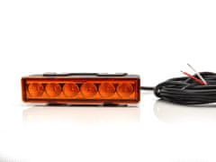 WAS Villogó figyelmeztető lámpa narancs, W117 LED, 7 funkció