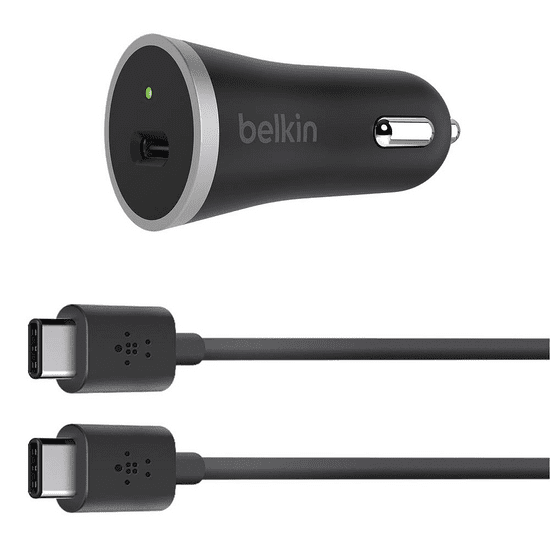 Belkin USB-C autóstöltő 15W 3A/5V, fekete F7U005bt04-BLK