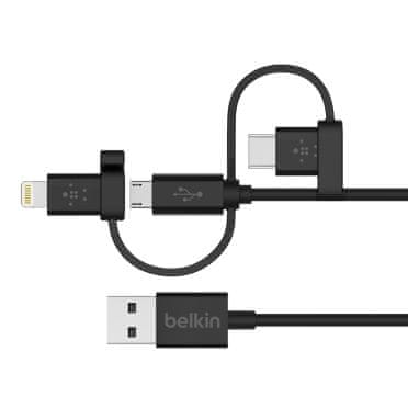 Belkin Kábel microUSB redukcióval adapterrel a Lightning és az USB-C F8J050bt04-BLK-hoz