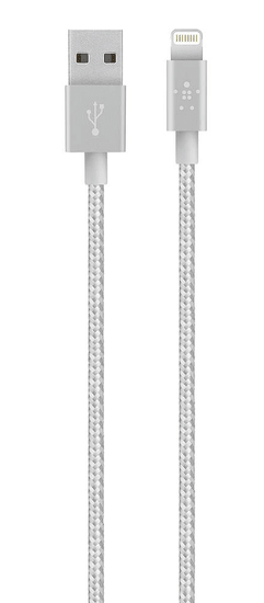 Belkin Kábel MIXIT Metallic Lightning 1,2 m, fémes szürke F8J144bt04-GRY