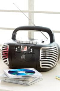 Hordozható GPO Retro PCD 299 lejátszó retro design cd kazetta fm rádió