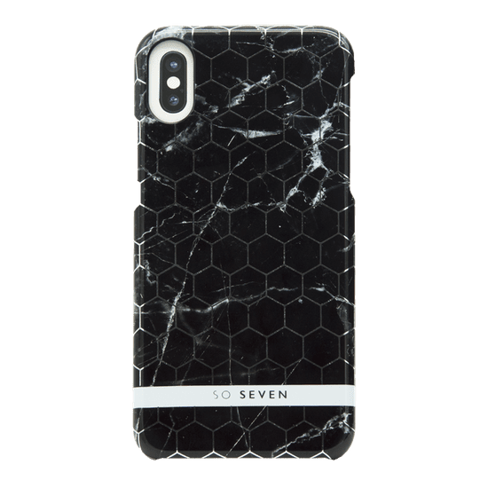 SO SEVEN Milan Case Hexagonal Marble Black Tok iPhone X/XS-re SSBKC0011
