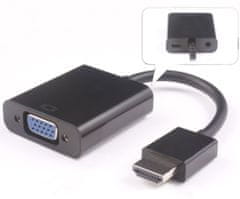 PremiumCord Átalakító HDMI-ről VGA-ra és audió jelre 3,5mm sztereó jack, fekete khcon-19