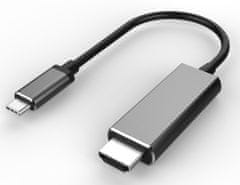 PremiumCord Átalakító USB 3.1 type C-ről HDMI kábelre 1,8 m-es, felbontás 4K*2K@60 Hz, alumínium ku31hdmi08