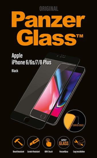 PanzerGlass Premium az Apple iPhone 6/6s/7/8 Plus mobiltelefonra, fekete (2615)