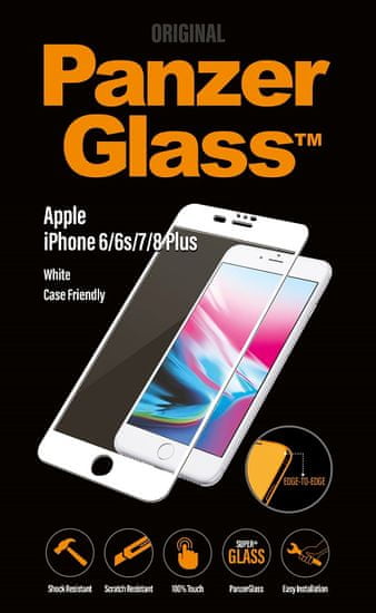 PanzerGlass Edge-to-Edge az Apple iPhone 6/6s/7/8 Plus telefonokra, fehér (2621)