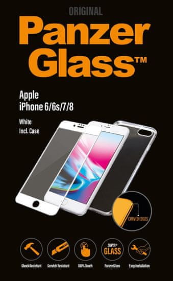 PanzerGlass Premium Bundle az Apple iPhone 6/6s/7/8 telefonokra, fehér + tok (B2616)