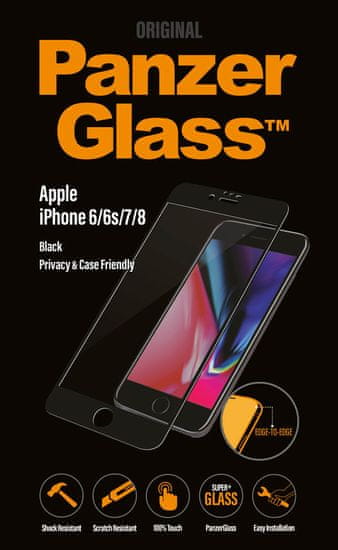 PanzerGlass Edge-to-Edge Privacy Apple iPhone 6/6s/7/8 fekete P2618