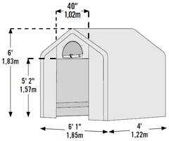 ShelterLogic fóliasátor 1,8x1,2 m - 25 mm - 70208EU