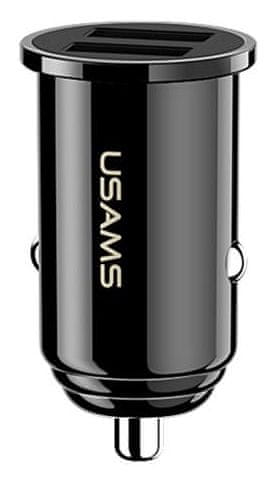 USAMS CC055 C8 USB 3,1 A Dual Mini Autós töltő Black (EU Blister) 2441147