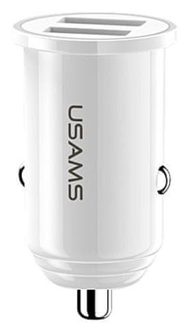 USAMS CC055 C8 USB 3,1 A Dual Mini Autós töltő Black (EU Blister) 2441148