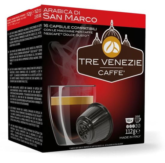 Tre Venezie ARABICA DI SAN MARCO Dolce Gusto kávéfőzőbe alkalmas kapszulák, 16 db