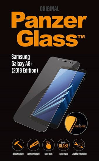 PanzerGlass Edge-to-Edge Samsung Galaxy A8 Plus-hoz 2018 átlátszó (7140)