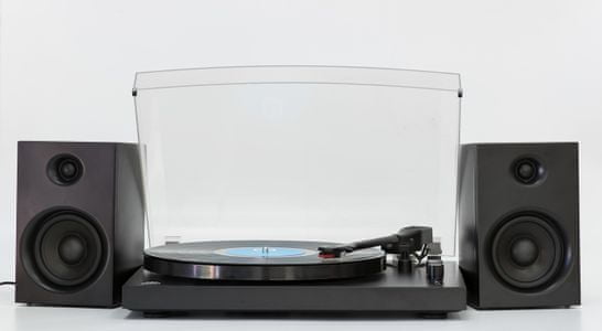Gramofon GPO Retro Piccadilly 3 lejátszási sebesség 33, 45, 78 rpm, Bluetooth kapcsolat, hangszórók 