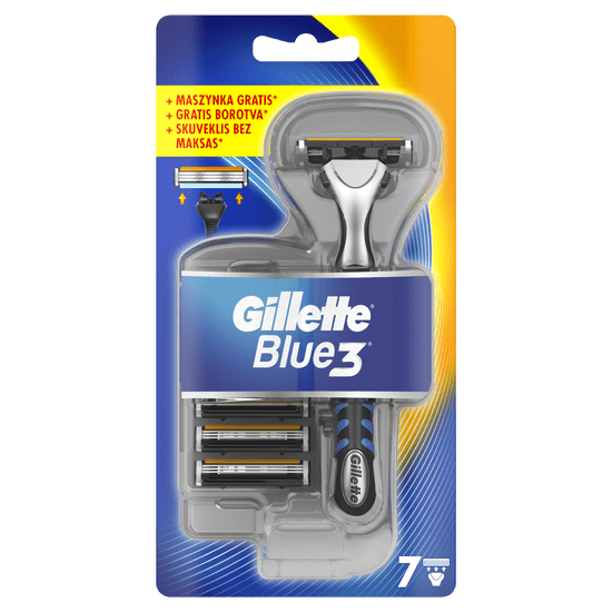 Gillette Blue3 Férfi borotva + borotvafej 7 db 