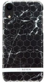 SO SEVEN Fashion Milan Hexagonal Marble Black/Silver iPhone XR SSBKC0096