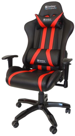 Sandberg Commander gamer szék, fekete-piros