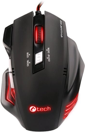 C-Tech GM-01R Akantha Gaming egér, Piros