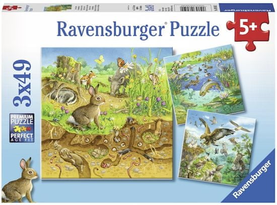 Ravensburger Állatok a természetben 3x49 darab
