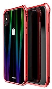 Luphie CASE Luphie Aurora Magnet Hard Case Glass Red/Black az iPhone X 2441673 számára