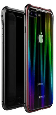 Luphie CASE Luphie Aurora Magnet Hard Case Glass Black/Red az iPhone 7 Plus / 8 Plus 2441679 számára