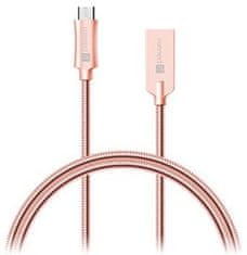 Connect IT Wirez Steel Knight MicroUSB - USB, metallic rose gold, 1 m CCA-3010-RG